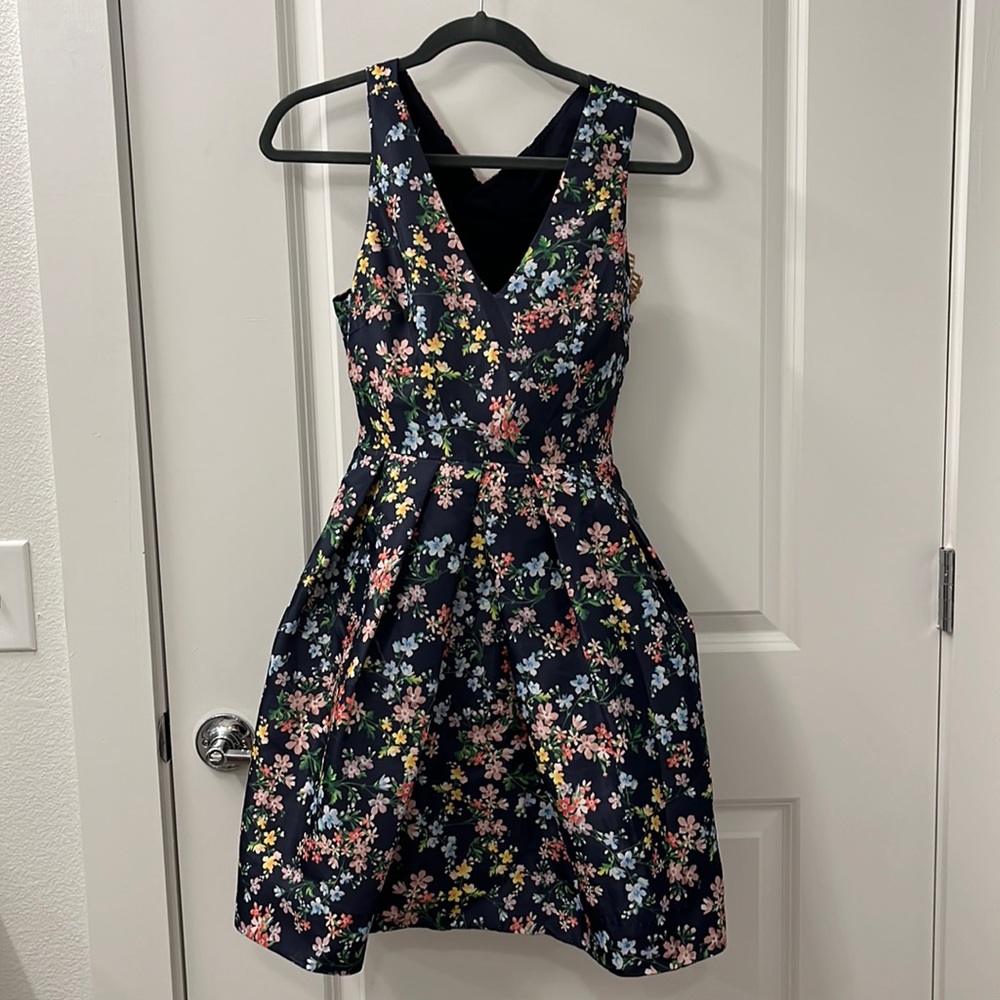 ERIN by Erin Featherstone Devon Navy Floral Crossback Dress